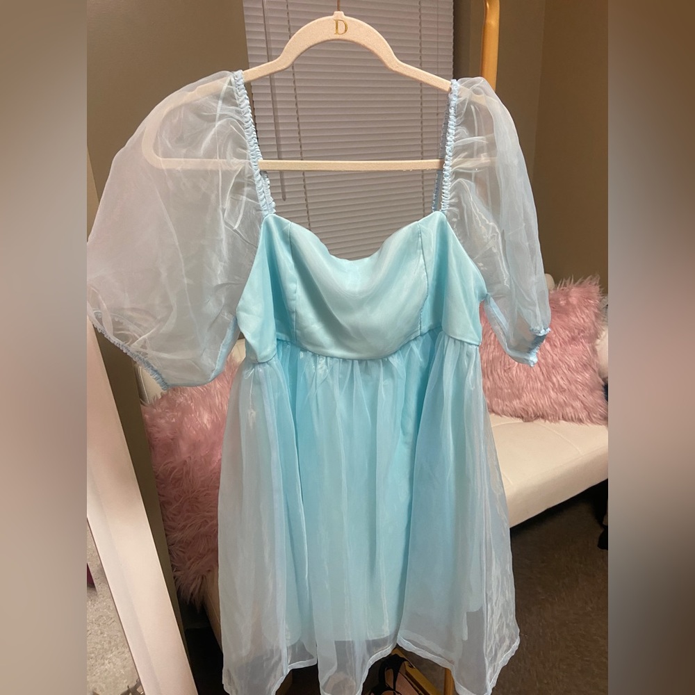 TCEC Blue Puff Sleeve Dress